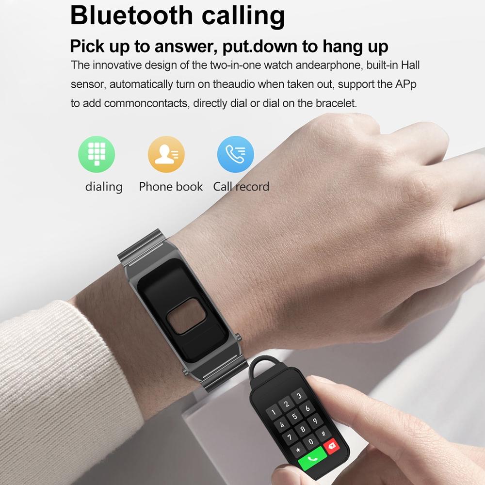 1.98 Inch 2 In 1 Bluetooth Earphone Smart Watch With Ecg & Nfc Support - Brown 11