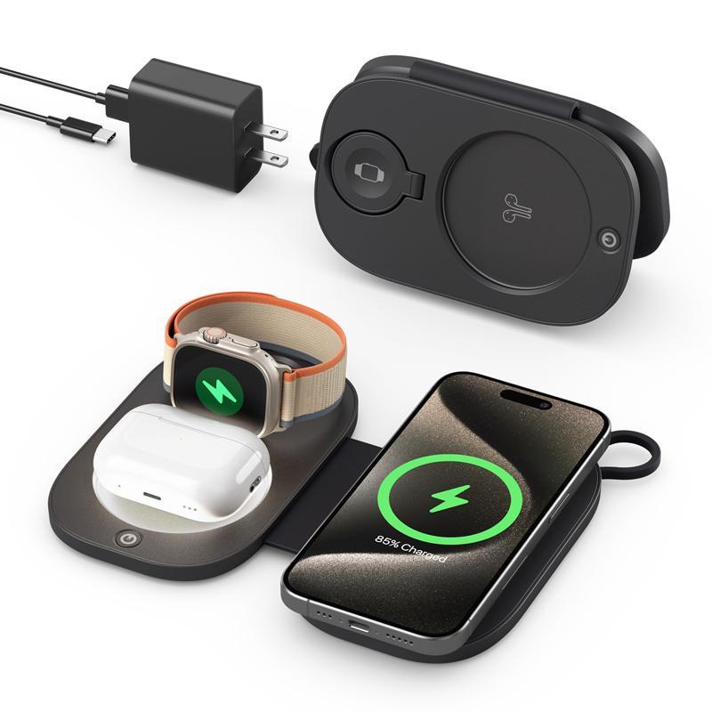 3 In 1 Magnetic Wireless Charger For Apple Devices - White 3