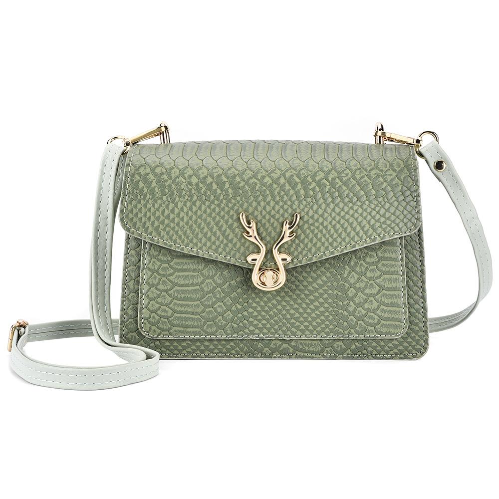 Stylish Crocodile Leather Crossbody Phone Bag - Green
