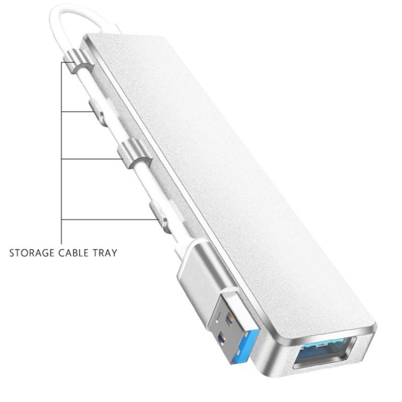 Usb 3.0 Type-C + 4-Port Hub For Laptop Expansion - Silver 5