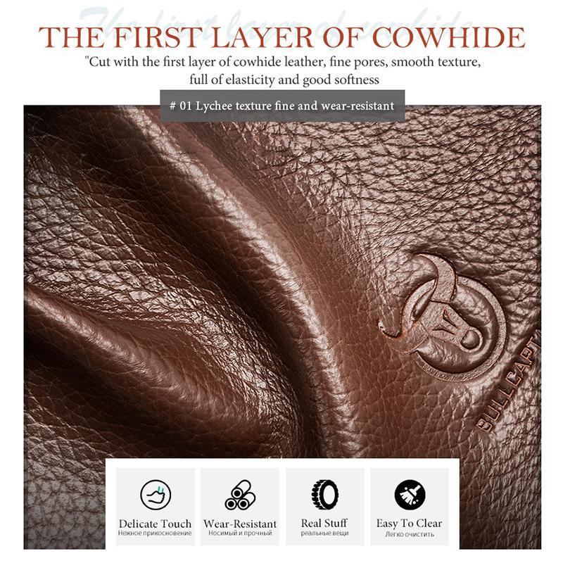 Large Capacity Retro Cowhide Briefcase - Brown 7