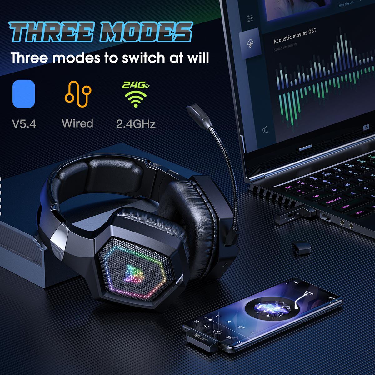 Tri-Mode Bluetooth E-Sports Headset - White 7