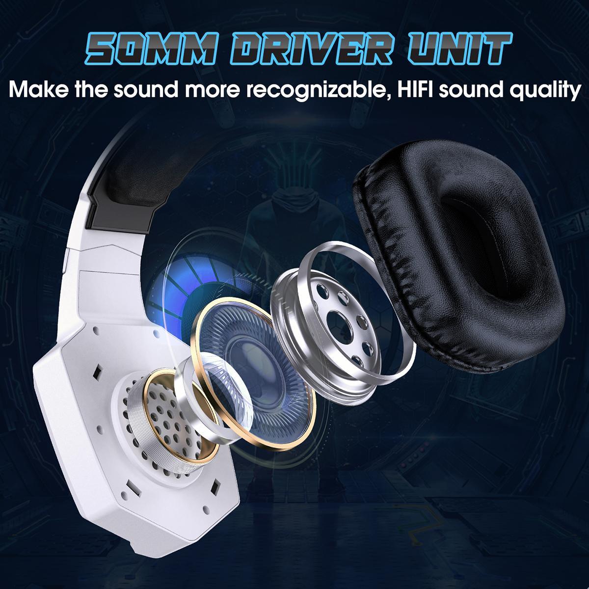 Tri-Mode Bluetooth E-Sports Headset - White 10