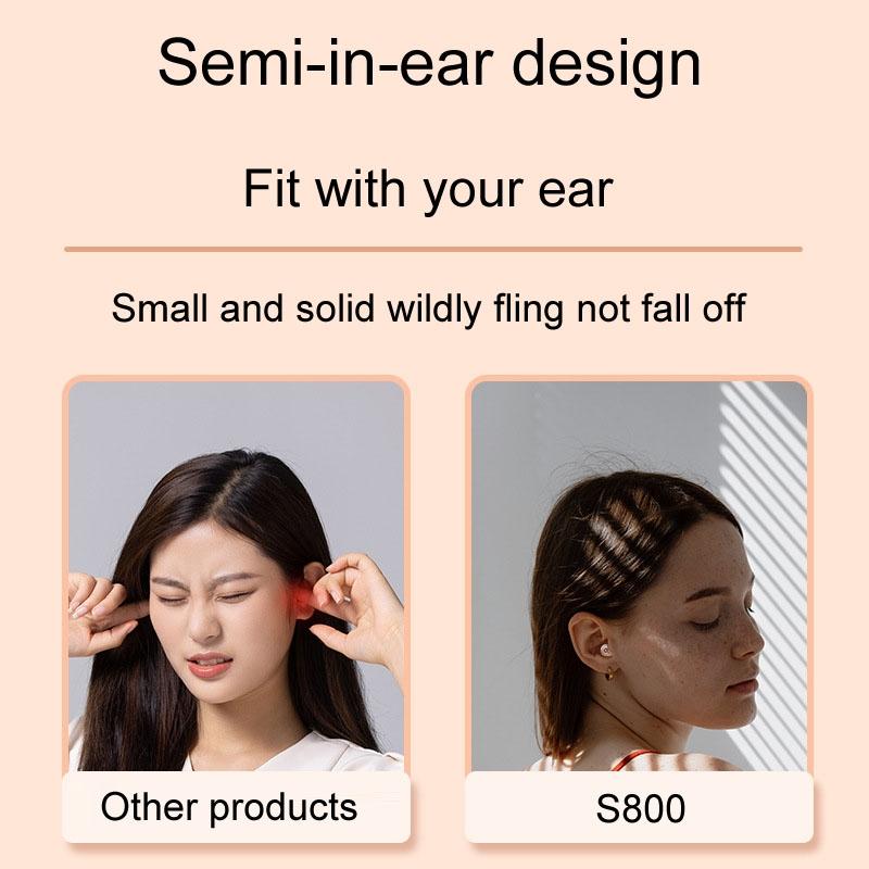 Mini Wireless Sports Earphones with Bluetooth for Sleep - S800 - White 4
