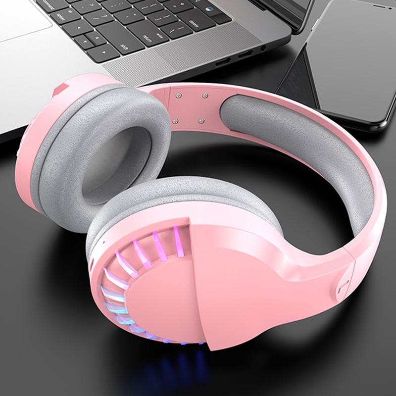 Rgb Dual-Mode Bluetooth Gaming Headset - Pink 3
