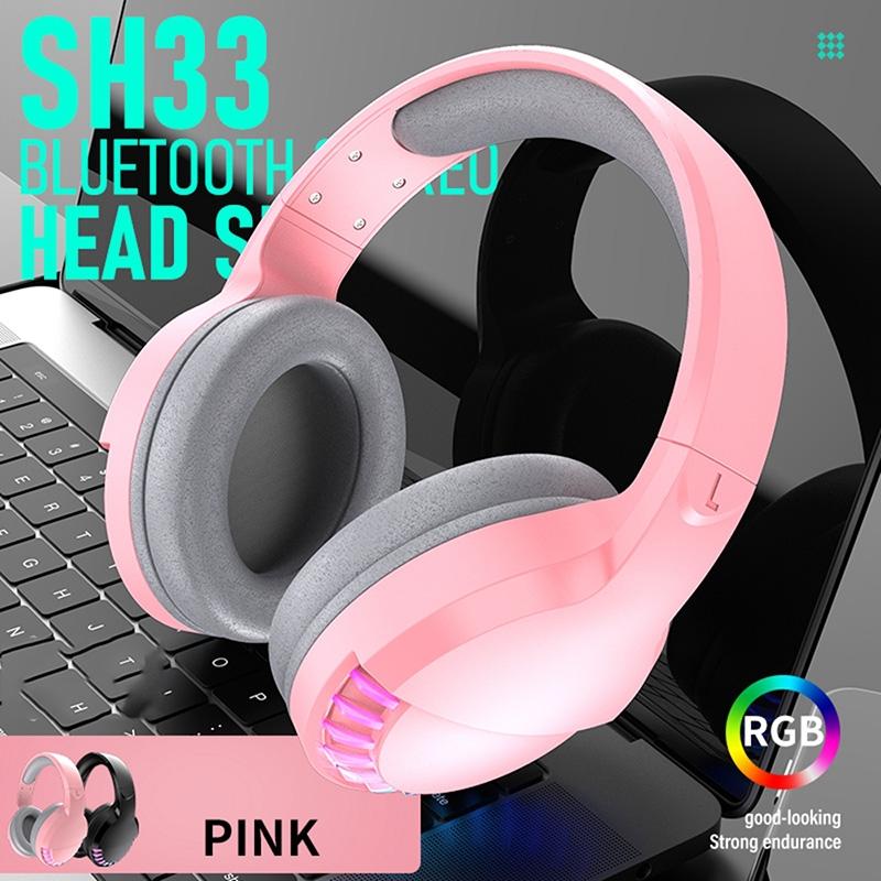 Rgb Dual-Mode Bluetooth Gaming Headset - Pink 4