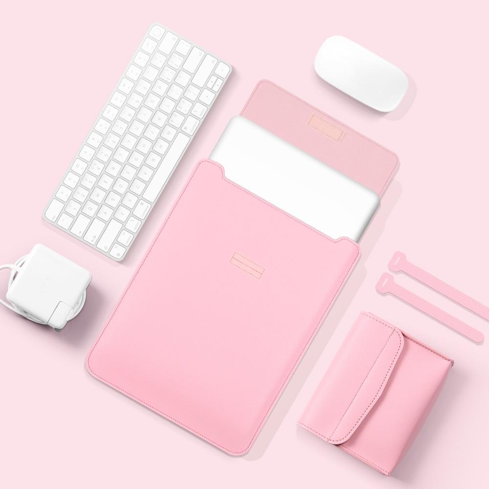 11 / 12 Inch Leather Computer Bag - Lightweight & Portable - 4 in 1 - Pink 10