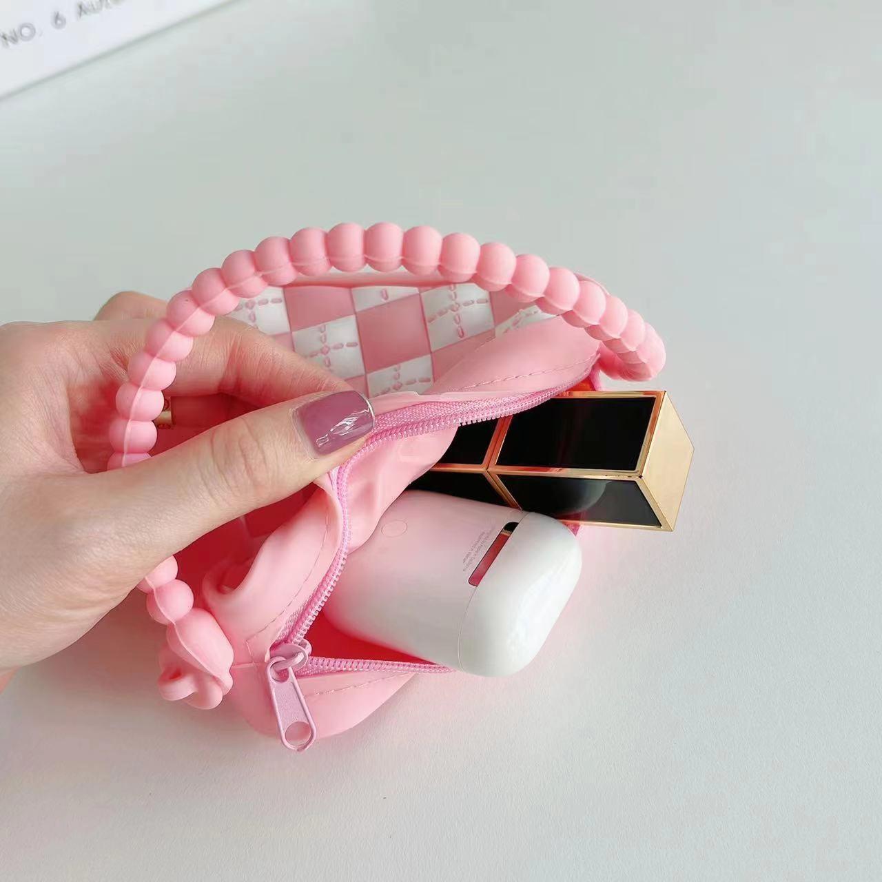 Mini Diamond Shaped Silicone Shoulder Bag - Pink 9