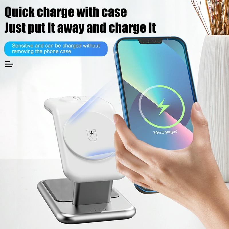 15W 3 In 1 Magnetic Wireless Charger - Black 3