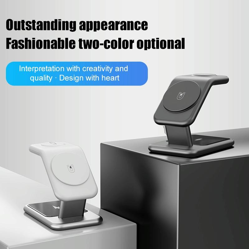 15W 3 In 1 Magnetic Wireless Charger - Black 7