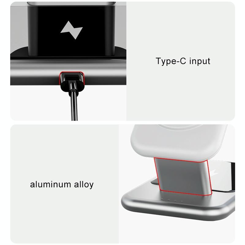 15W 3 In 1 Magnetic Wireless Charger - Black 8