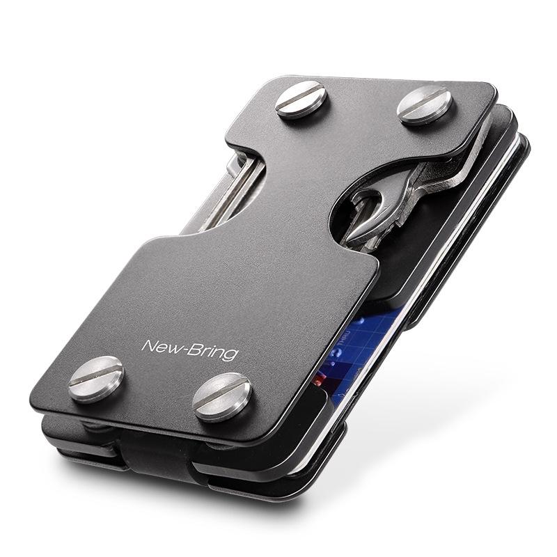 Multifunctional Edc Wallet For Keys & U Disk New Bring Metal Card Holder - Carbon Fiber 9