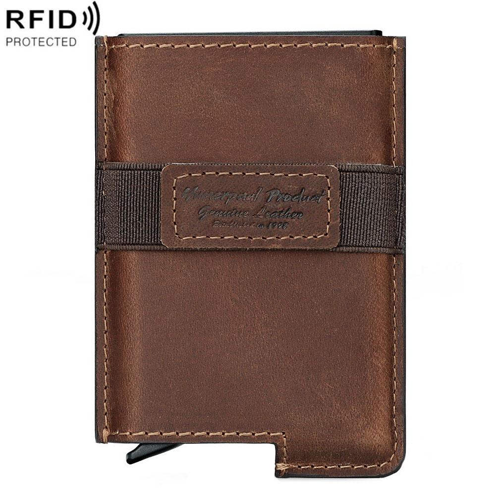 Leather Rfid Credit Card Holder - Secure & Stylish - Dark Brown