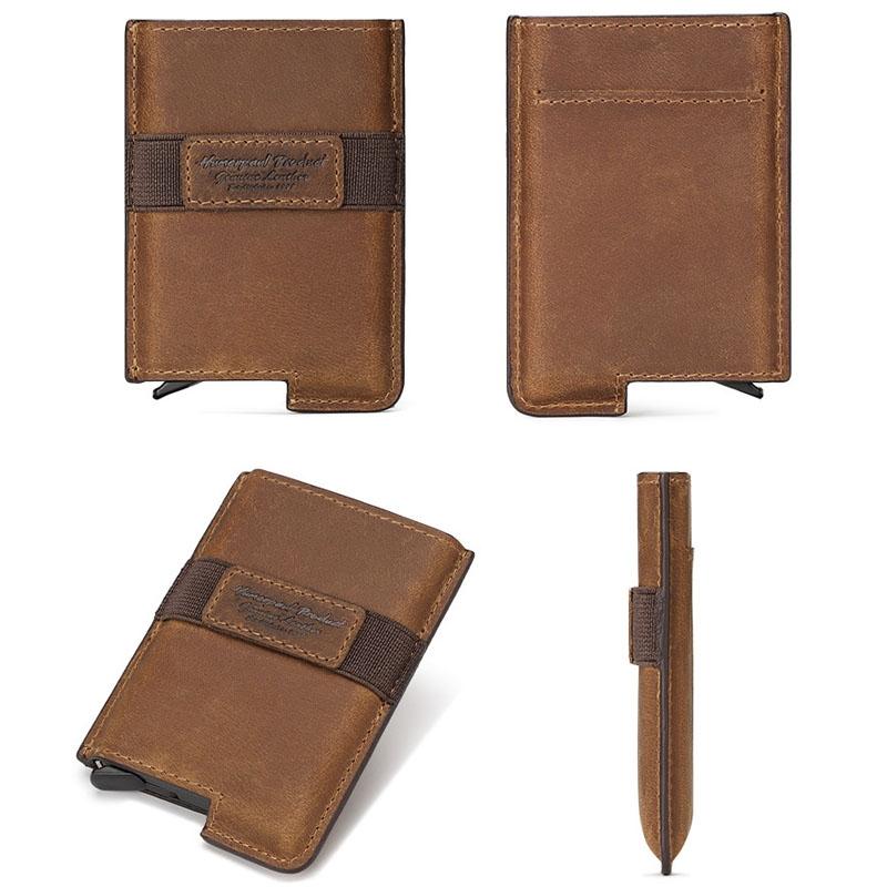 Leather Rfid Credit Card Holder - Secure & Stylish - Dark Brown 5