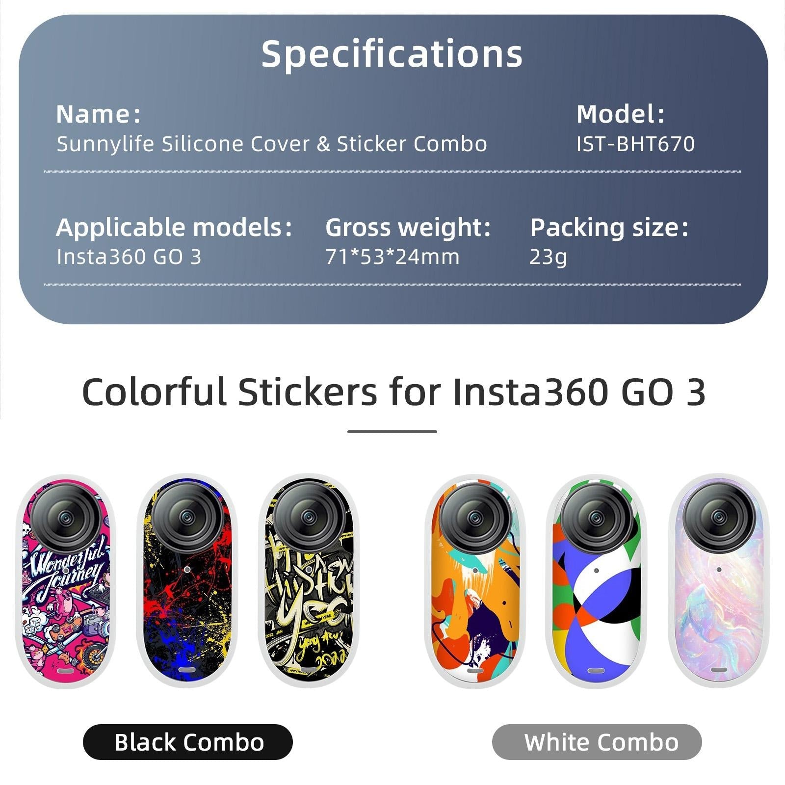 Insta360 Go 3 Silicone Case with Cooling Skin and Neck Strap - Black 5