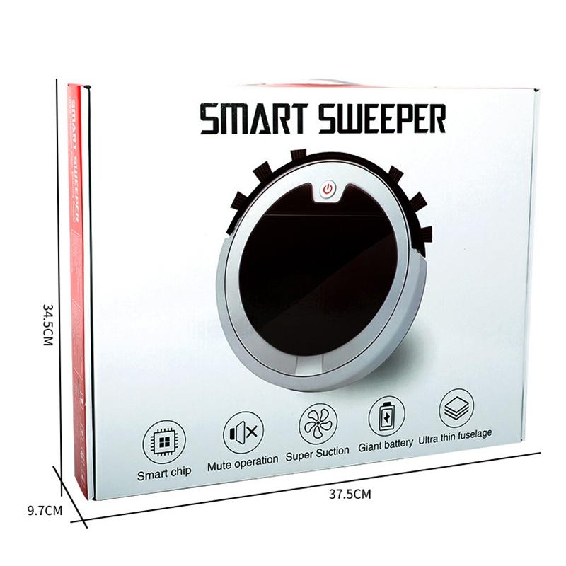 Smart Home Sweeping Robot with Remote Control and Large Suction - Red Black 8