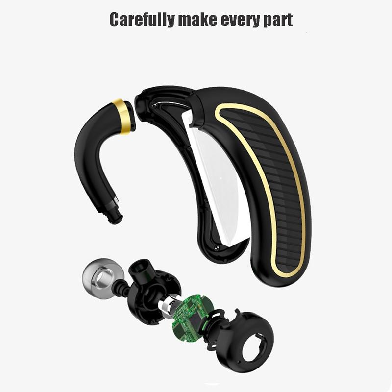Wireless Bluetooth Earphones with Mic - 24hrs Work Time - for Iphone / Android - Black / Gold 3