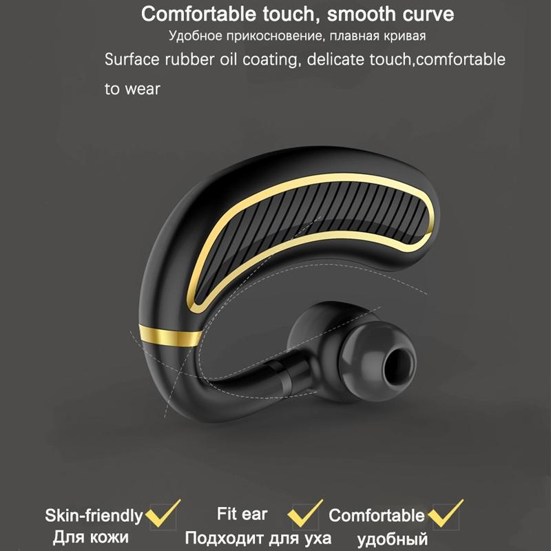 Wireless Bluetooth Earphones with Mic - 24hrs Work Time - for Iphone / Android - Black / Gold 6