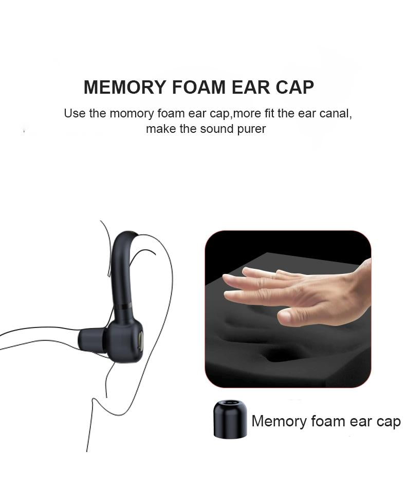 Wireless Bluetooth Earphones with Mic - 24hrs Work Time - for Iphone / Android - Black / Gold 8