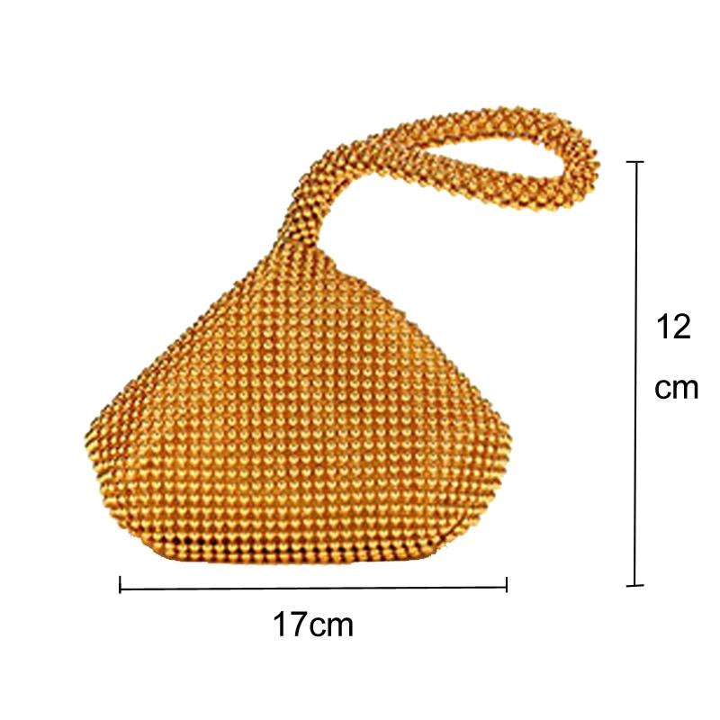 Soft Beaded Ladies Clutch Bag for Banquets - Gold 3