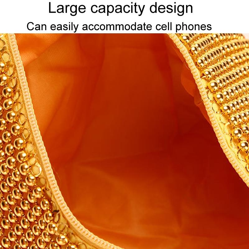 Soft Beaded Ladies Clutch Bag for Banquets - Gold 4