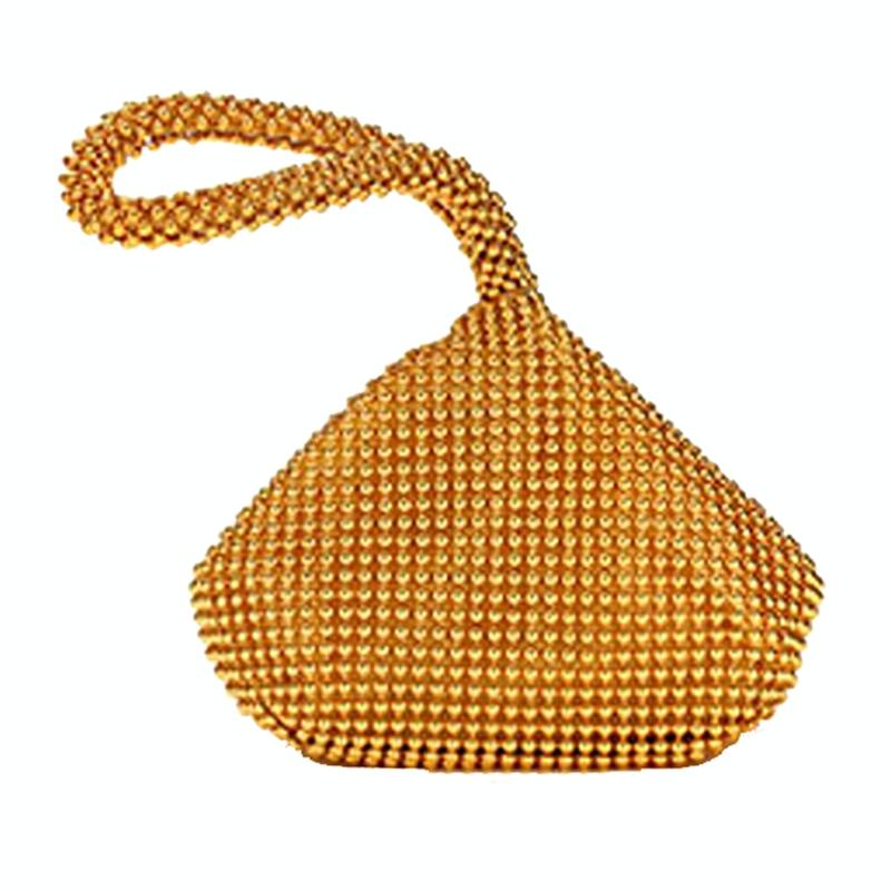 Soft Beaded Ladies Clutch Bag for Banquets - Gold 7
