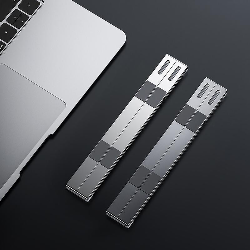 Adjustable Aluminum Laptop Cooling Bracket - Desktop - Silver 3