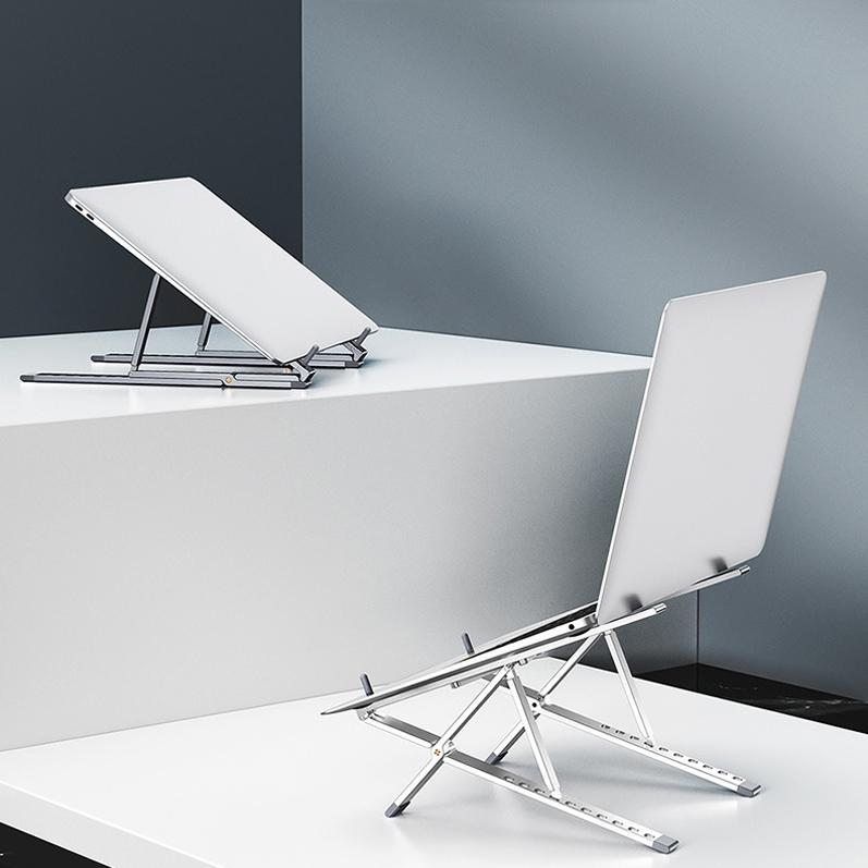Adjustable Aluminum Laptop Cooling Bracket - Desktop - Silver 7