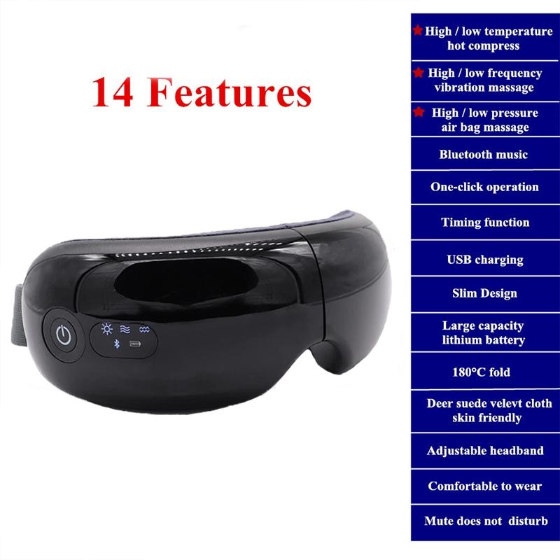 Rechargeable Eye Massager With Heat Air Pressure & Vibration - White 5