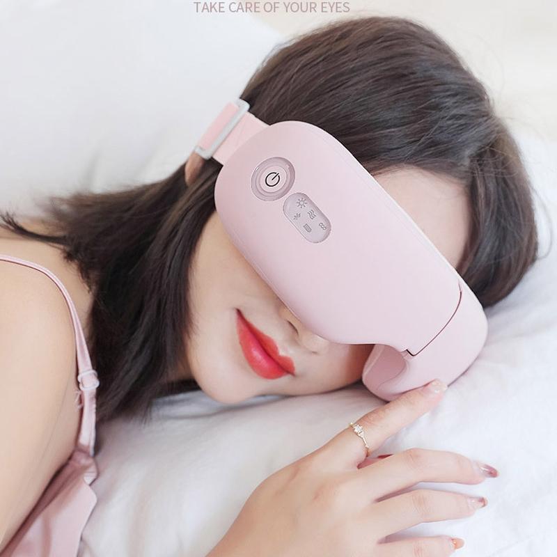 Rechargeable Eye Massager With Heat Air Pressure & Vibration - White 10