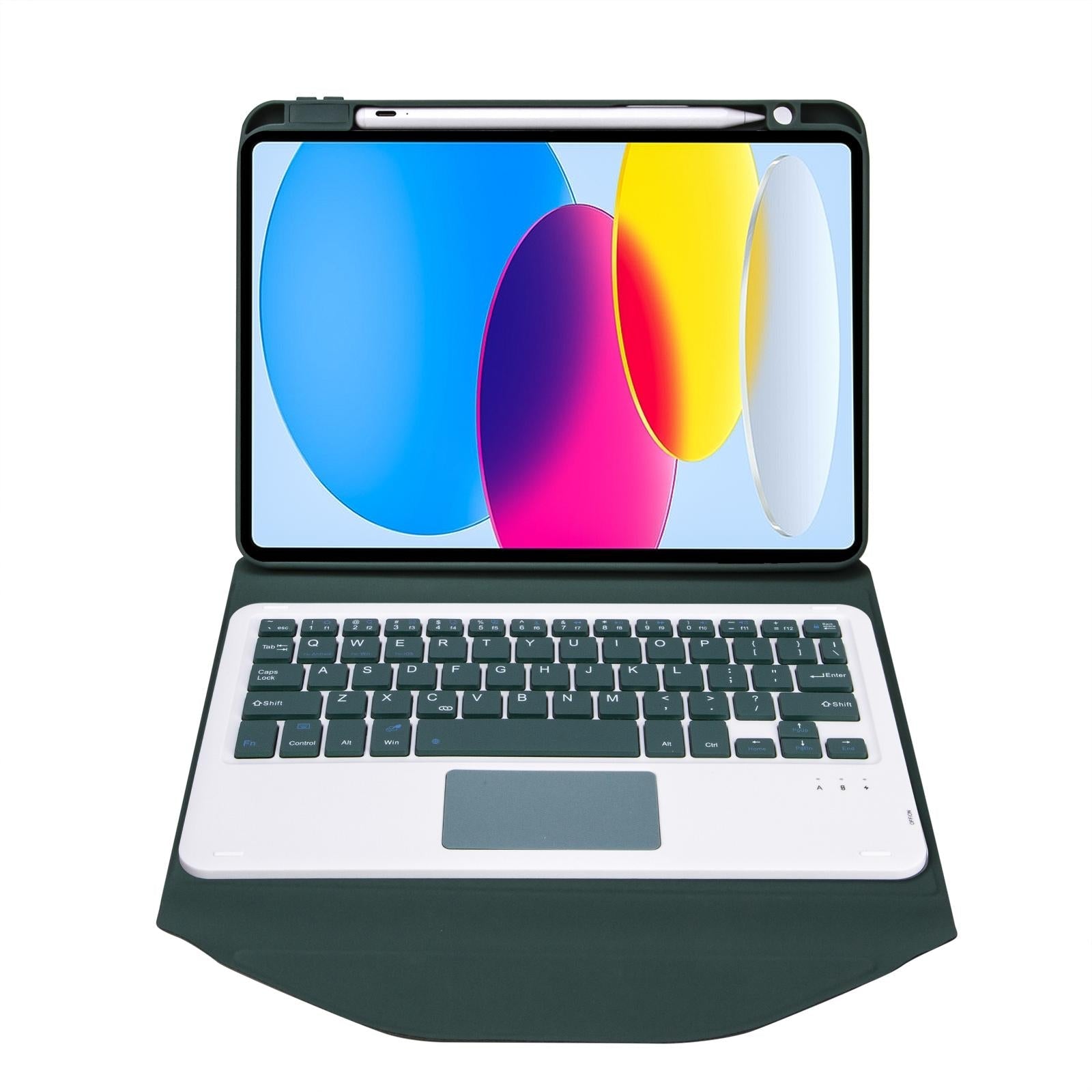 Bluetooth Keyboard Leather Tablet Case With Pen Slot And Touchpad - Pink 9