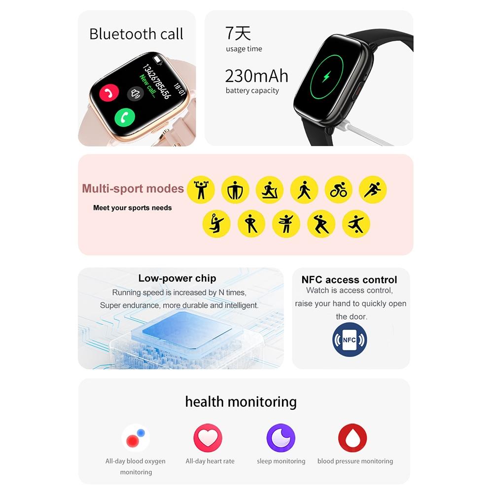 Waterproof Smart Watch With Blood Oxygen Monitoring - Ip68 - Black 7