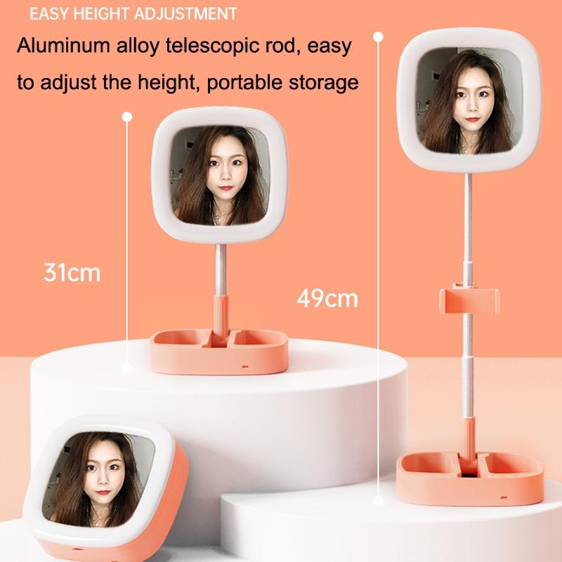 Portable Folding Desktop Live Broadcast Light Stand - Pink 6