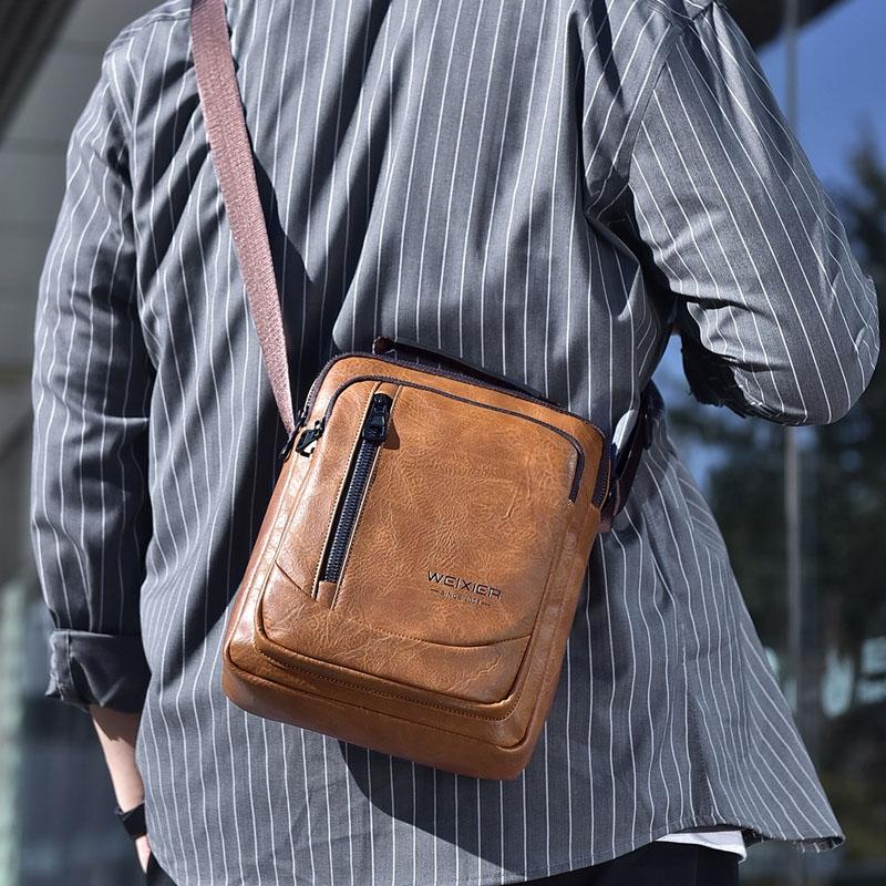 Waterproof Business Crossbody Bag Large Capacity - Dark Brown 9