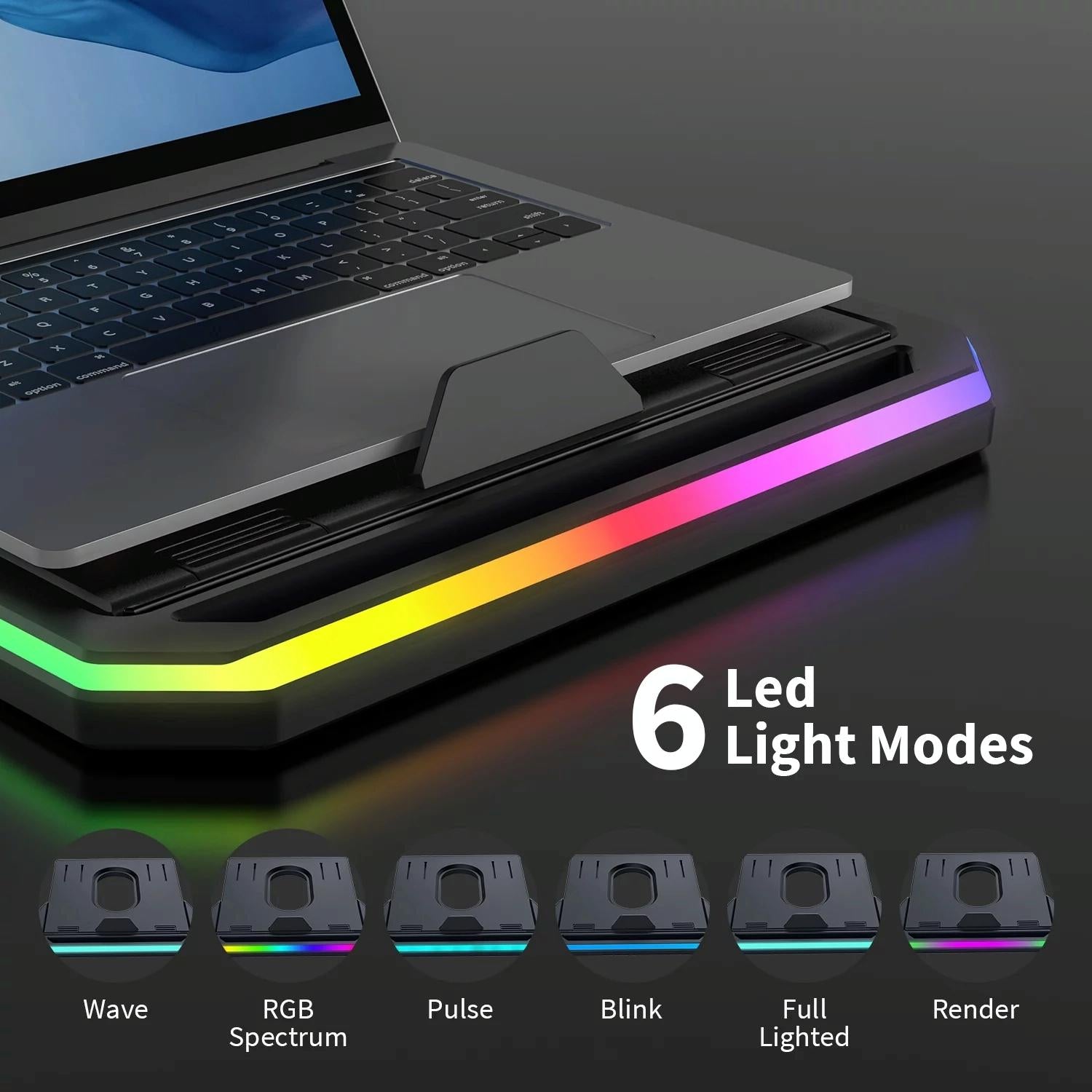 Adjustable Laptop Stand with 9 Levels of Lighting - Pink 6