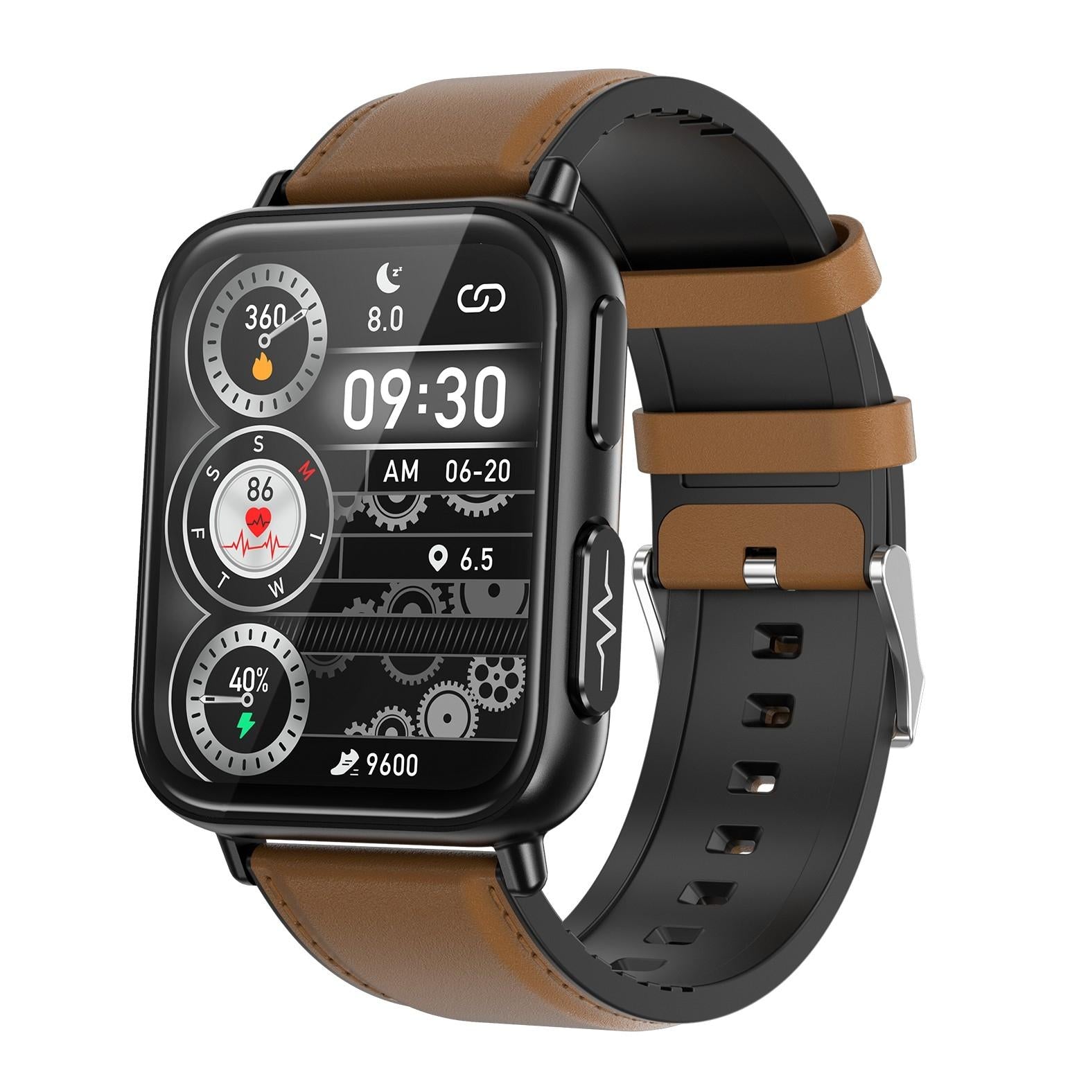 1.91 Inch Waterproof Smart Watch With Ai Diagnosis & Health Monitoring - Brown 9