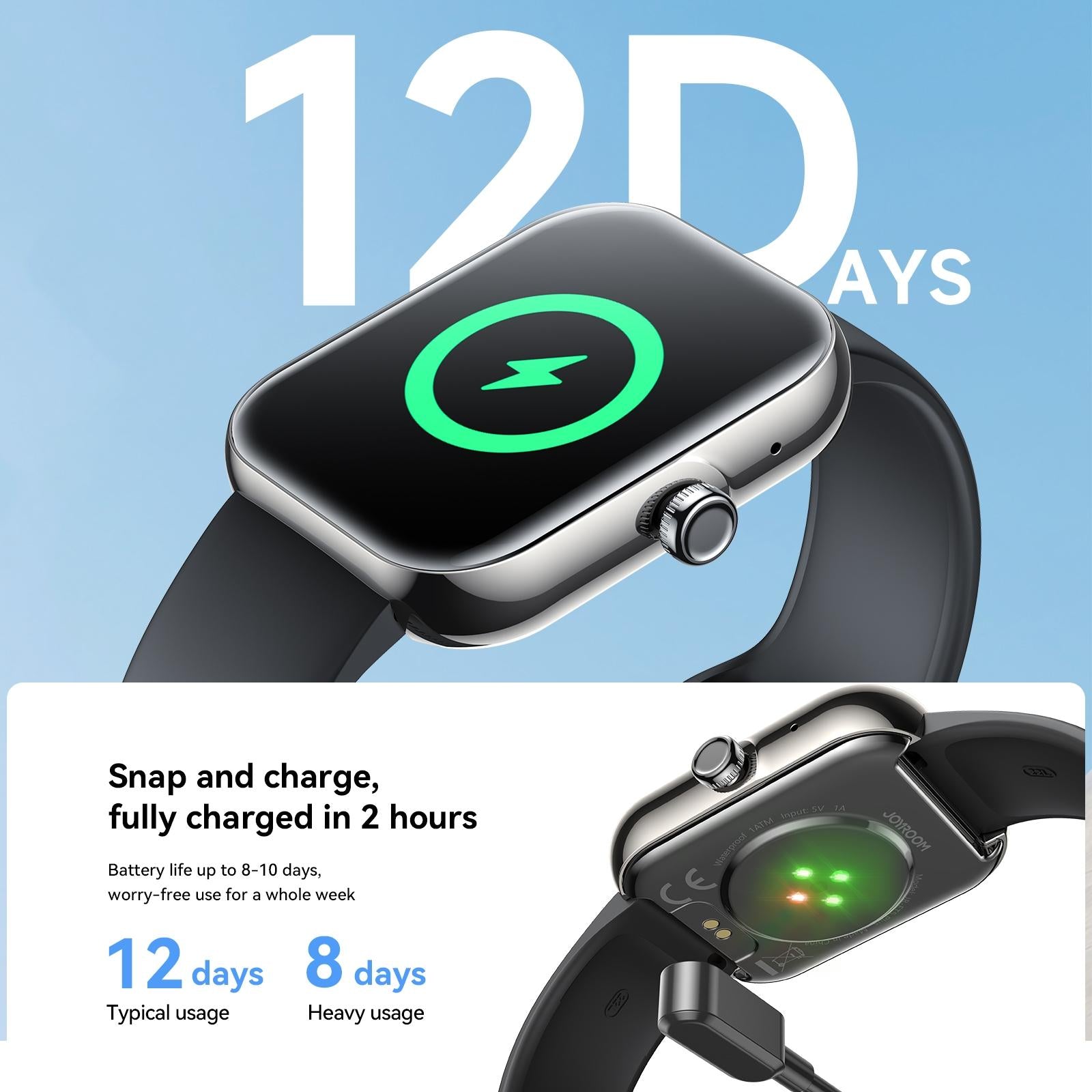 1.96 Screen Inch Smart Watch With Bt Call & Heart Rate - Graphite Black 11