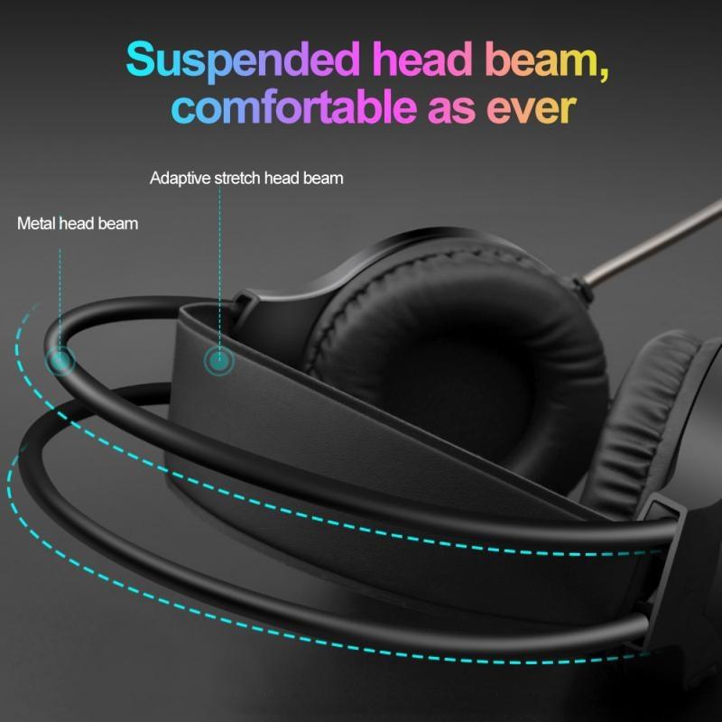 3.5Mm Luminous Game Headset For Desktop - Pink 4