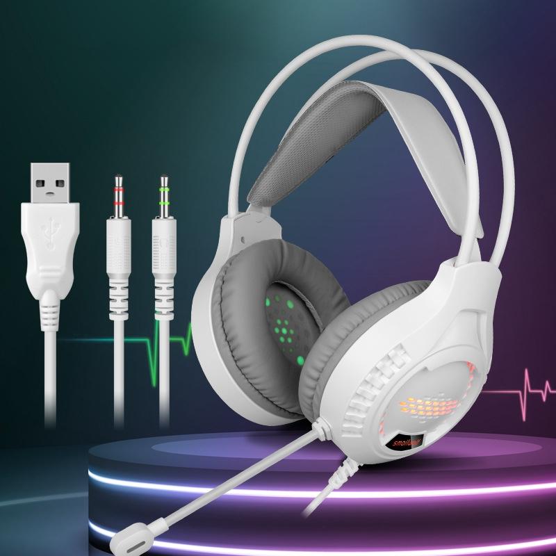 3.5Mm Luminous Game Headset For Desktop - Pink 10