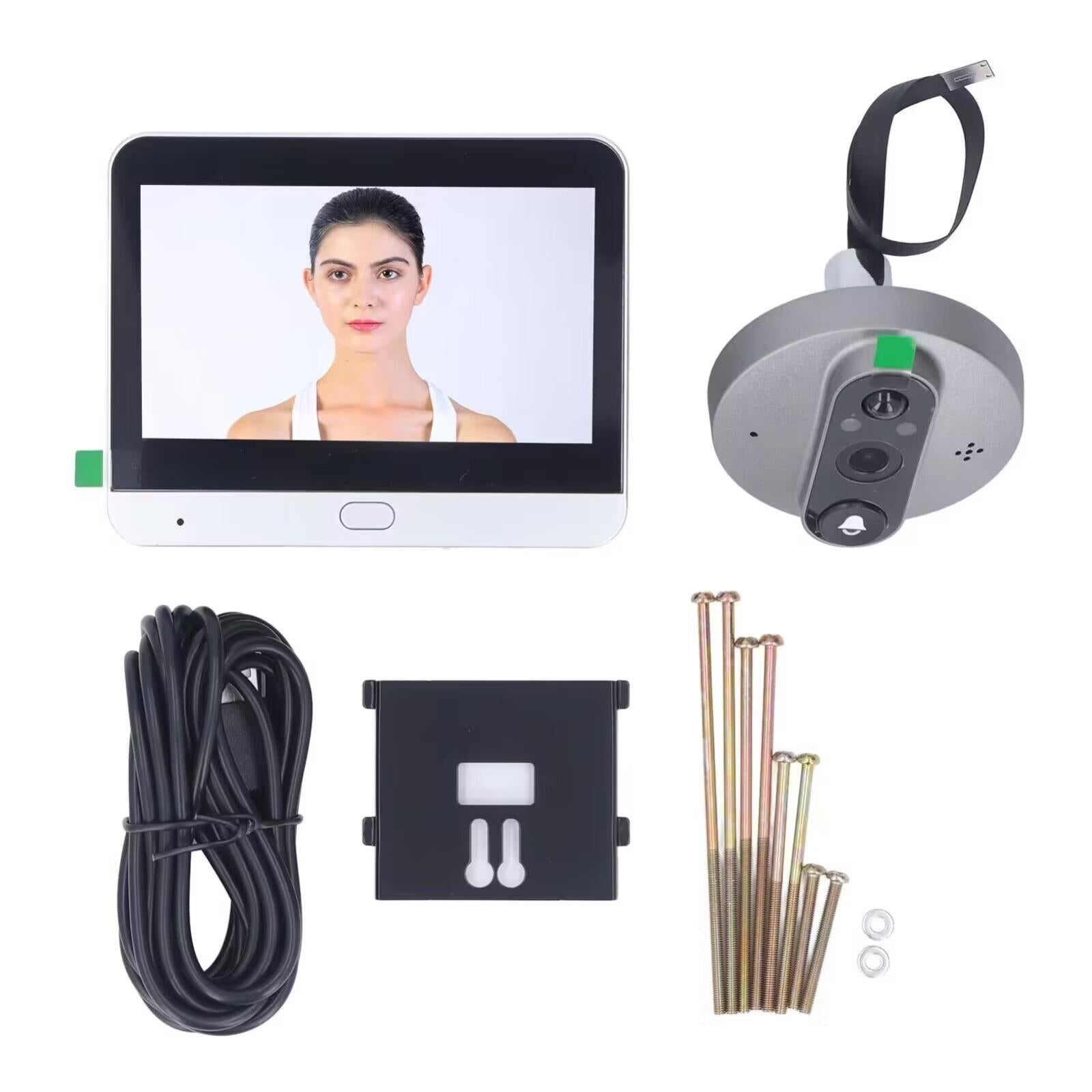 4.3 Inch Colour Screen Graffiti Hidden 1080P Wifi Smart Cat Eye Video Doorbell - White 3
