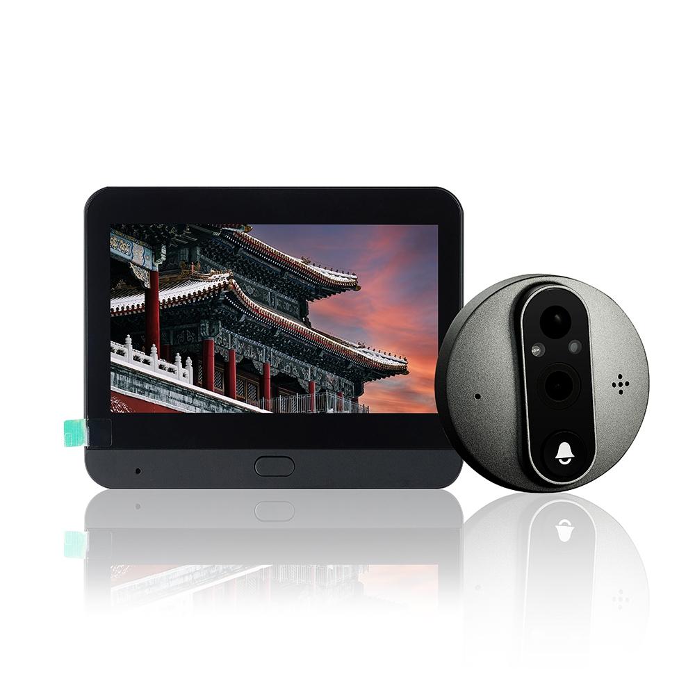 4.3 Inch Colour Screen Graffiti Hidden 1080P Wifi Smart Cat Eye Video Doorbell - White 10