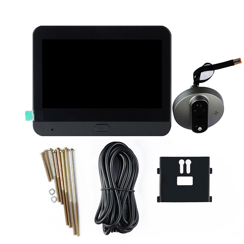 4.3 Inch Colour Screen Graffiti Hidden 1080P Wifi Smart Cat Eye Video Doorbell - White 11