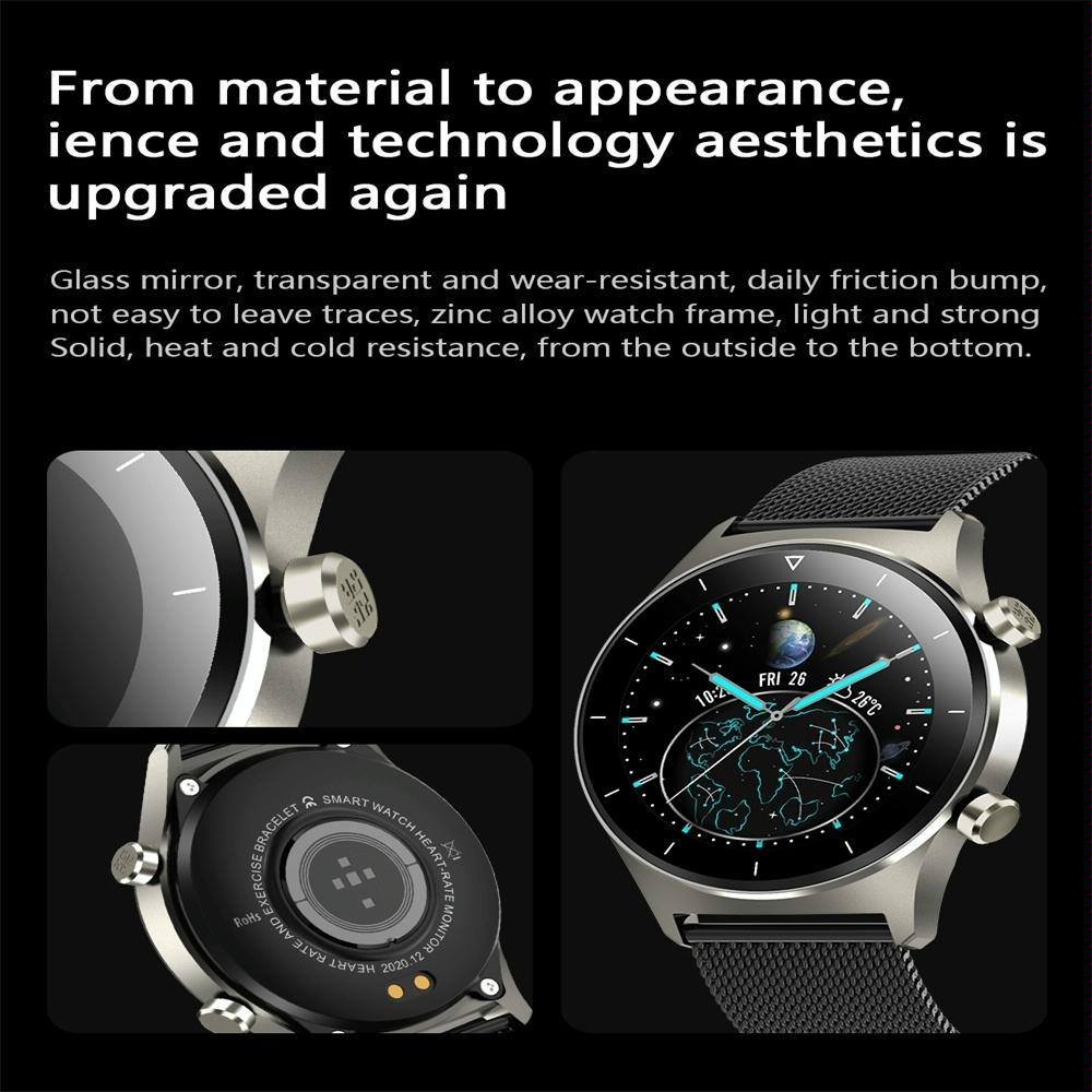 Waterproof Smart Watch With Heart / Bp / Oxygen / Sleep Monitoring - Ip68 - Silver 11