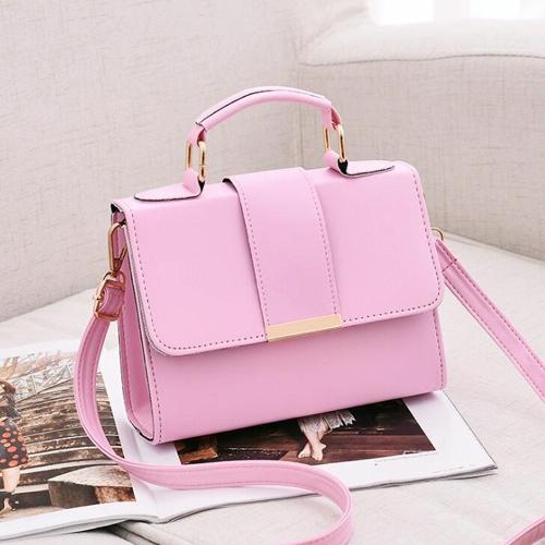 Women Small Leather Shoulder Bag - Flap Crossbody Messenger - Brown 3