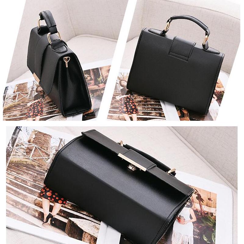 Women Small Leather Shoulder Bag - Flap Crossbody Messenger - Brown 14