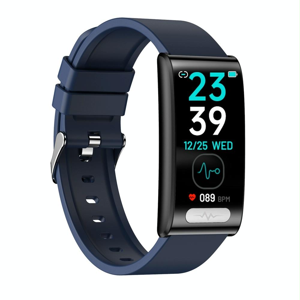 Smart Watch With Heart / Bp / Oxygen / Sugar Monitoring Silicone Strap Colour Screen - Blue 4