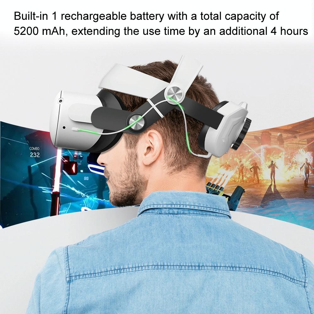 Head Strap Power Bank for Meta Quest 2 - 5200mah - White 3