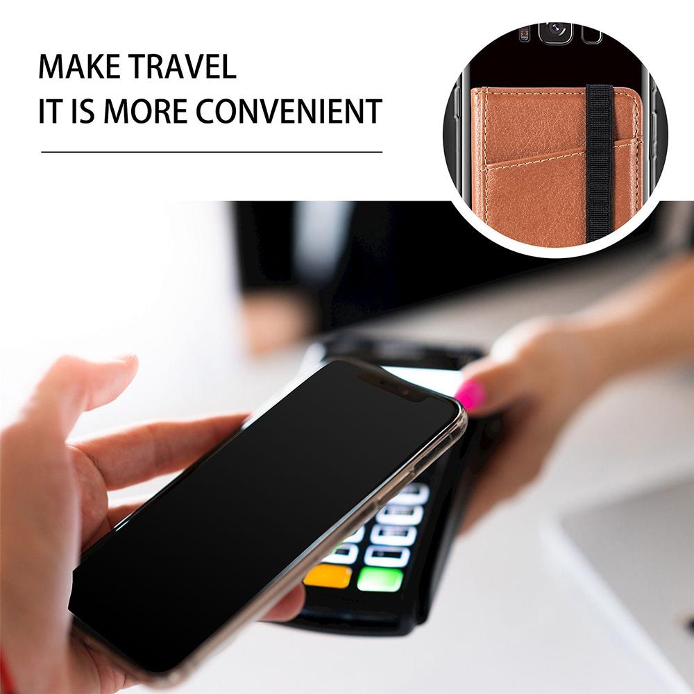 Pu Leather Phone Card Holder With Bracket Multifunctional - Brown 11