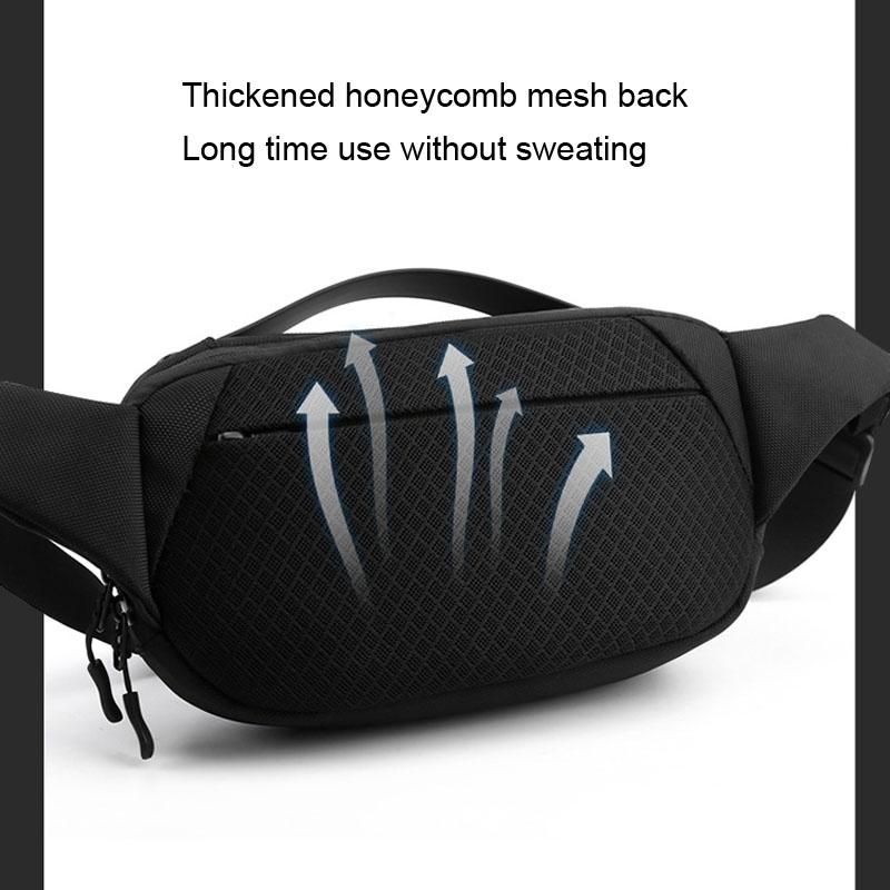 Multi Functional Men Crossbody Bag Outdoor Sports Waist Bag With Shoulder Strap - Grey 15