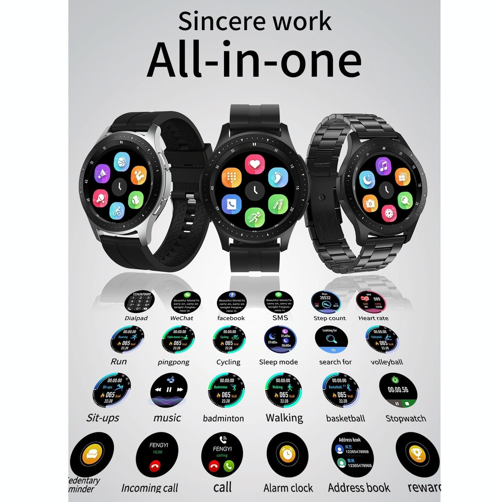 Waterproof Smart Bracelet With Touch Screen Bluetooth Call And Heart Rate Monitor - Silver 13